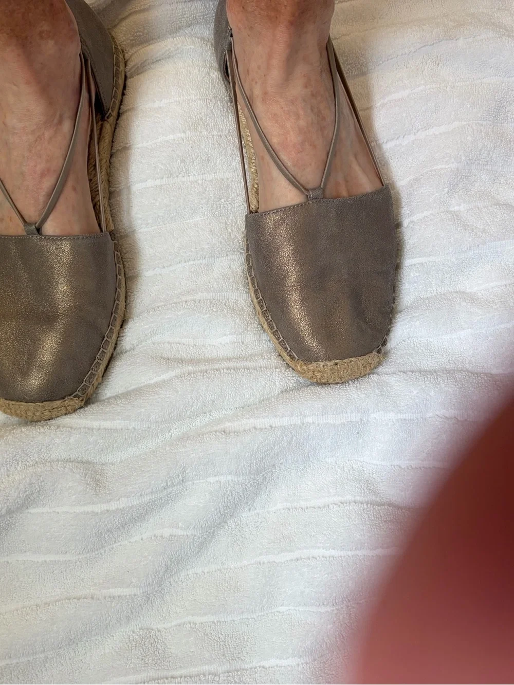 Eileen Fisher Bronze Leather Espadrille Flats